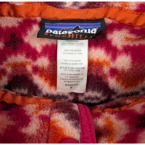Patagonia Synchilla Snap T Fleece Womens Medium Red Aztec Western Tribal Y2K - Picture 6 of 6